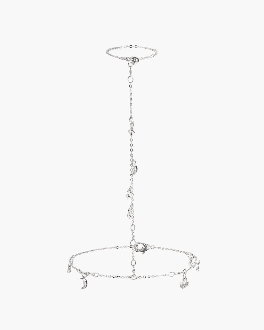 Lyra Hand Chain Bracelet in Silver en route jewellery