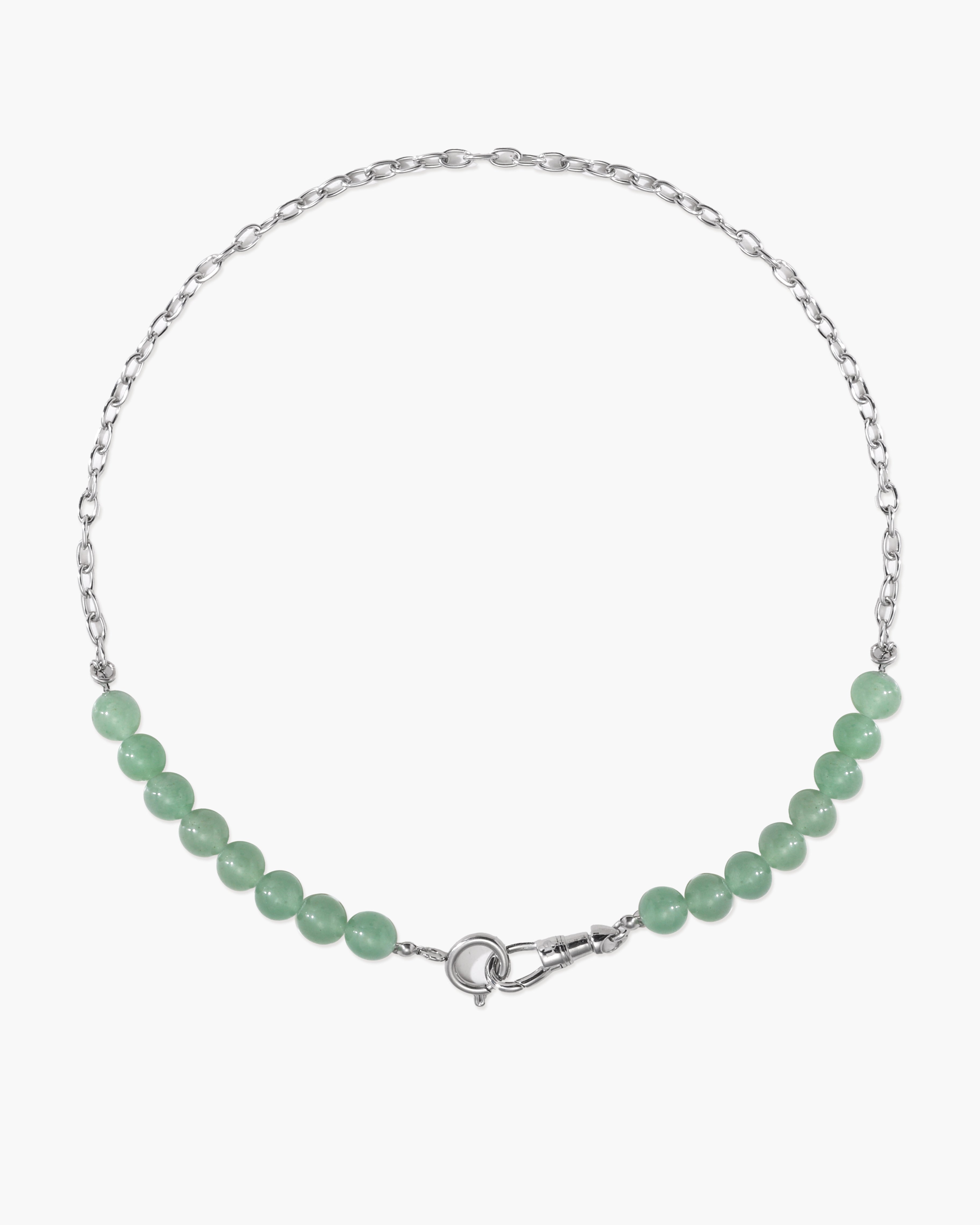 Clear Quartz Beaded Necklace with Charm Holder Clasp en route jewellery