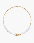 Clear Quartz Beaded Necklace with Charm Holder Clasp en route jewellery