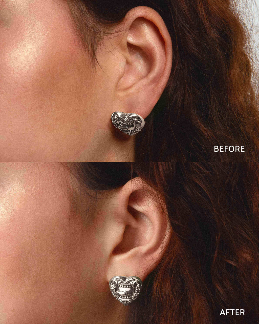 Silver Heart-shaped Earring Back Lifters en route jewellery