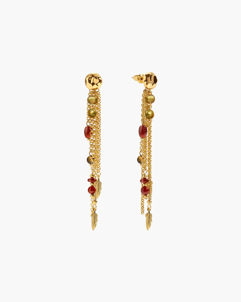 Golden Hush Beaded Tassel Earrings en route jewellery