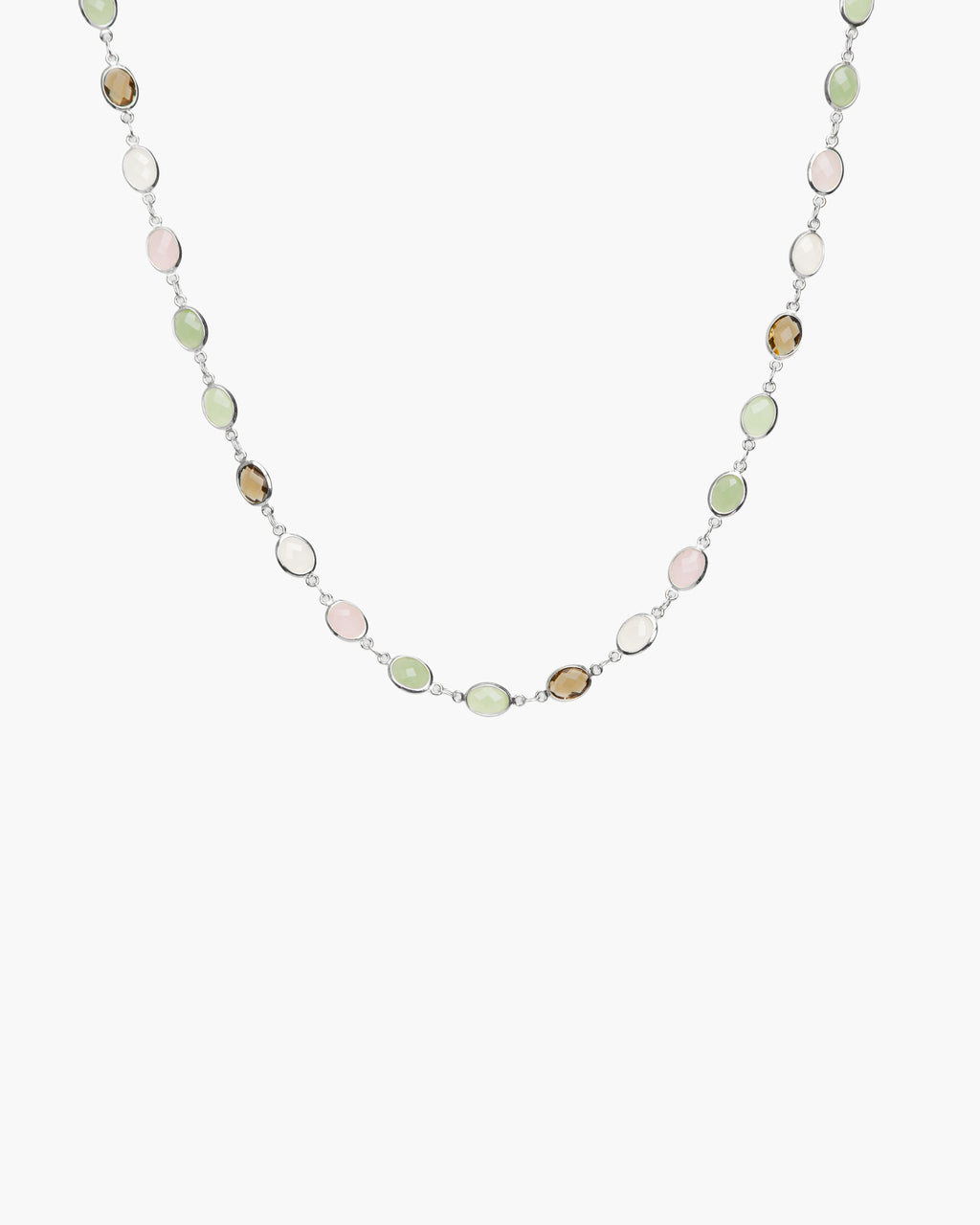 Whimsical Romance Stone Necklace in Silver en route jewellery