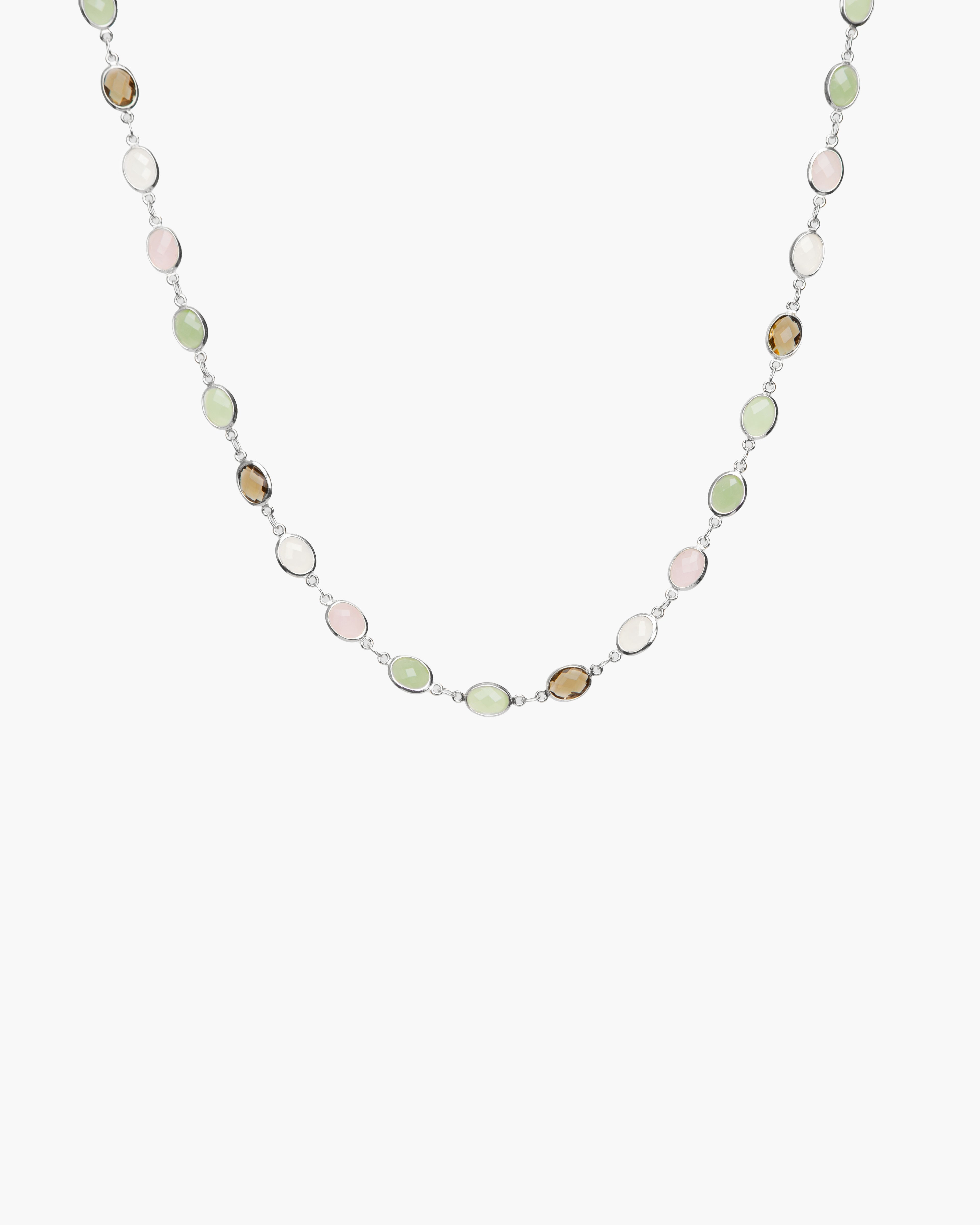 Whimsical Romance Stone Necklace in Silver en route jewellery