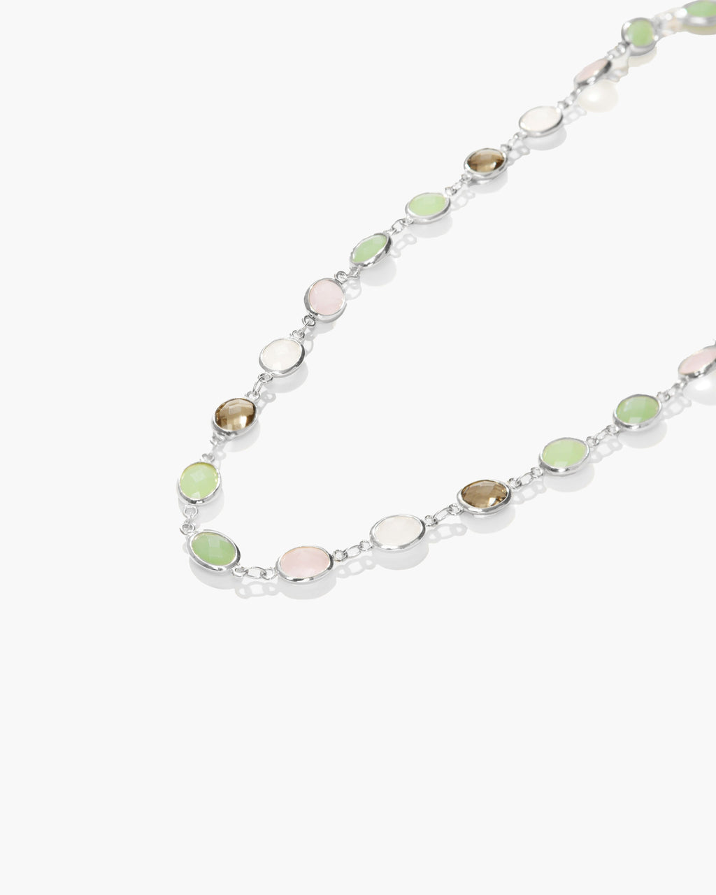 Whimsical Romance Stone Necklace in Silver en route jewellery