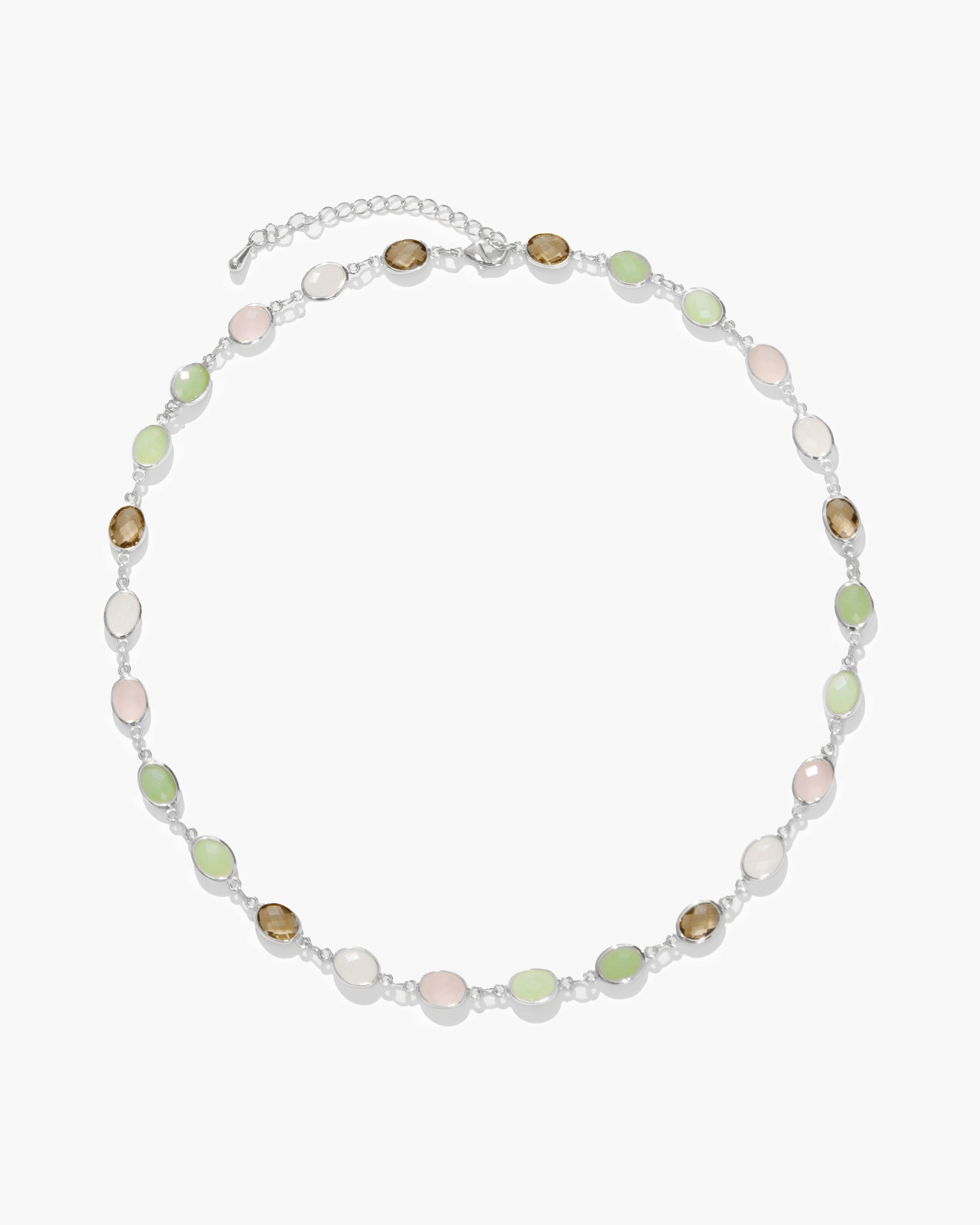 Whimsical Romance Stone Necklace in Silver en route jewellery