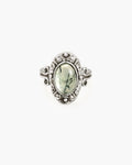 Mosswood Prehnite Ring en route jewellery