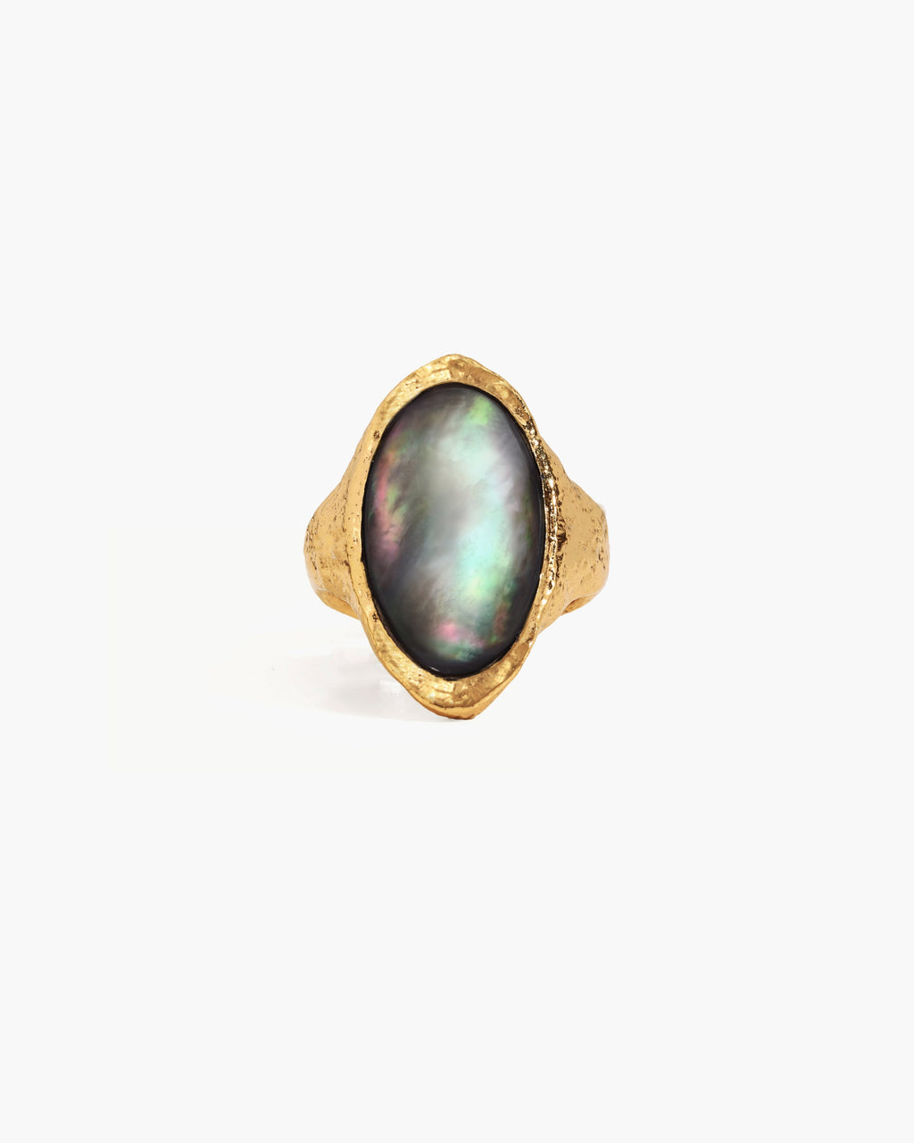 Midnight Oval Shell Ring en route jewellery