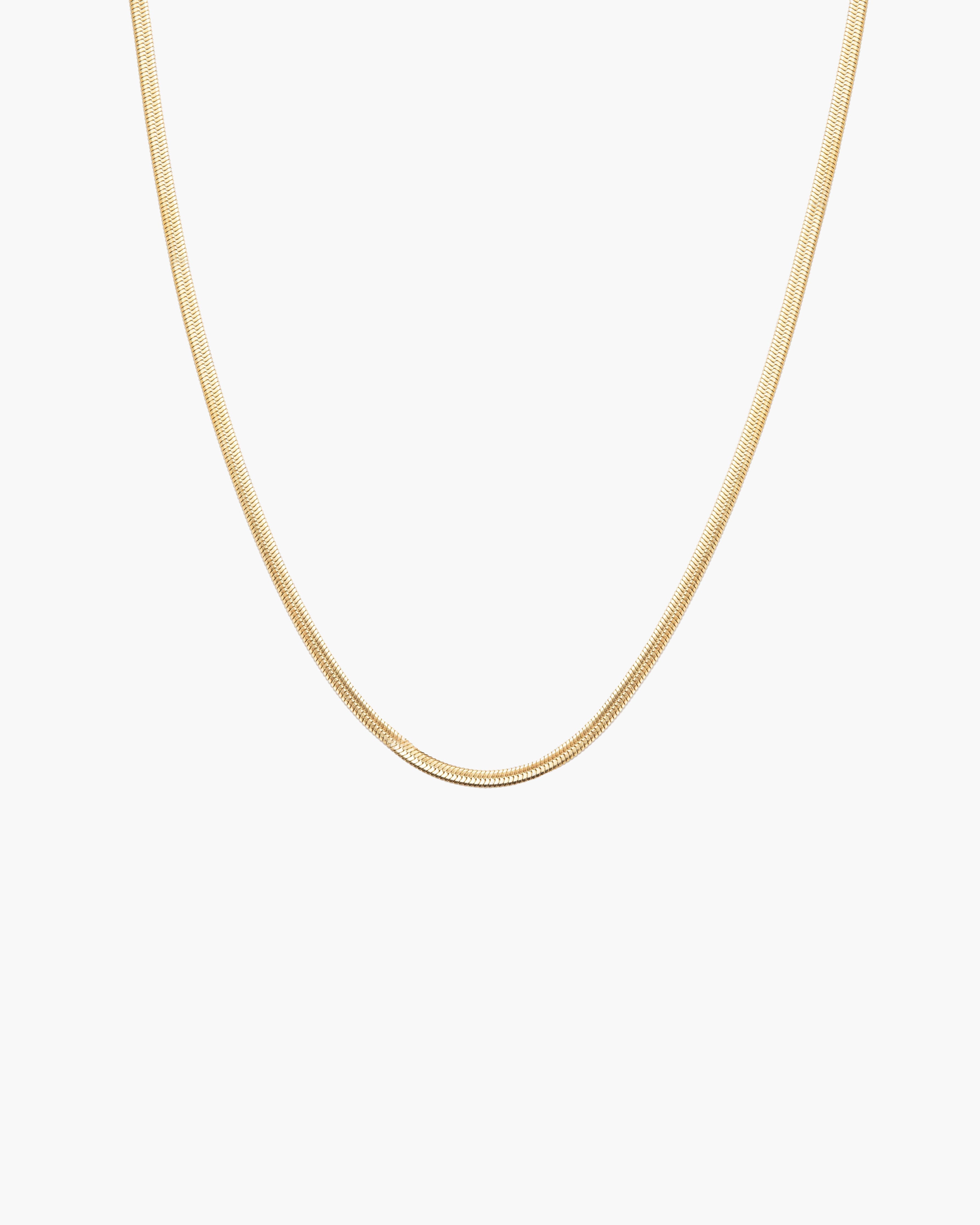 3mm Herringbone Chain Necklace in Silver