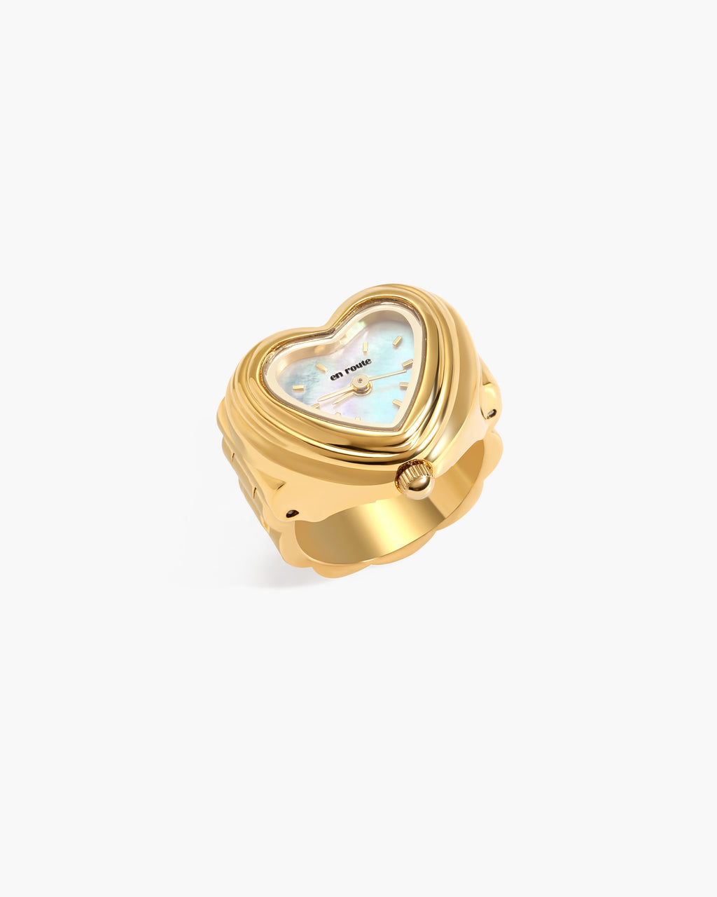 City Heart Watch Ring in Gold en route jewellery