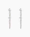 Silver Clover Drop Earrings
