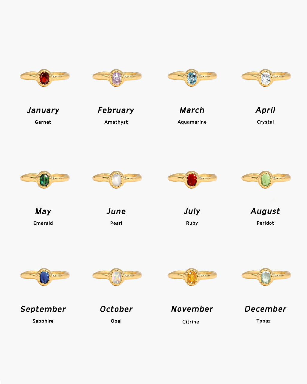 Birthstone Ring in Gold - October en route jewellery