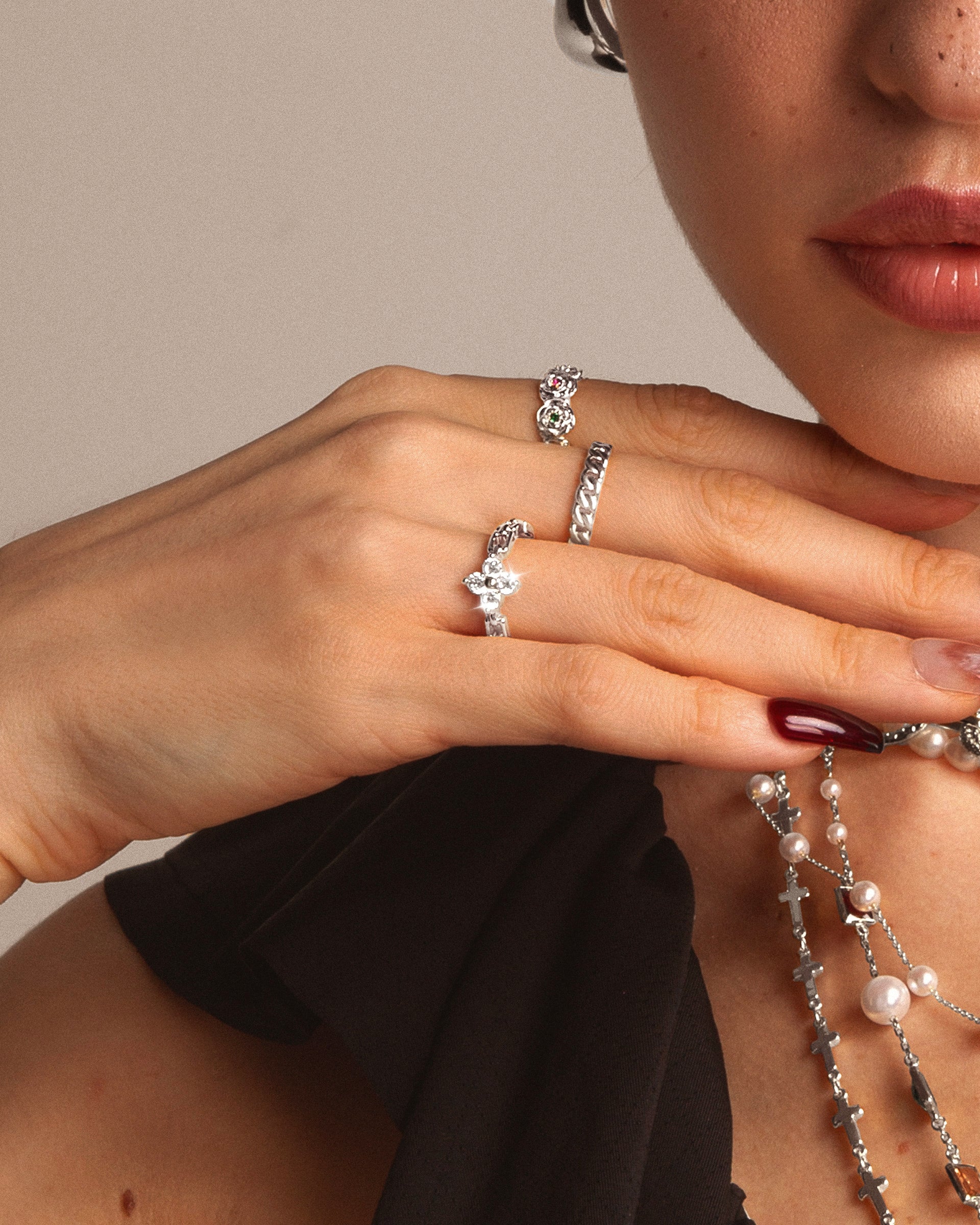 Lucky Clover Ring in Silver en route jewellery