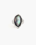 Midnight Oval Shell Ring in Silver en route jewellery