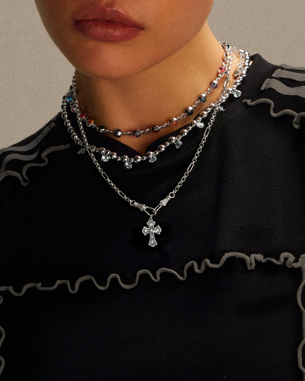 Tiny Cross Charm en route jewellery
