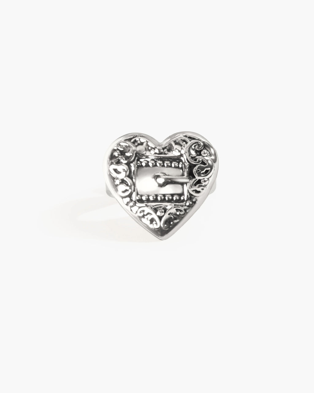 Belted Heart Ring in Silver en route jewellery