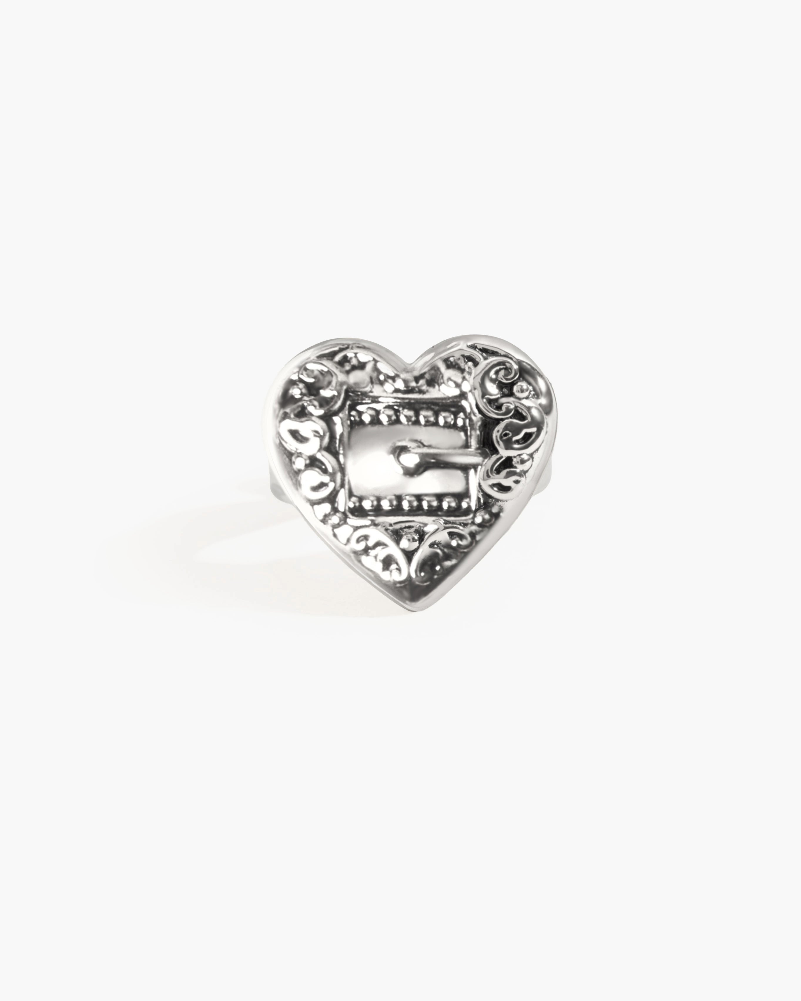 Belted Heart Ring in Silver en route jewellery