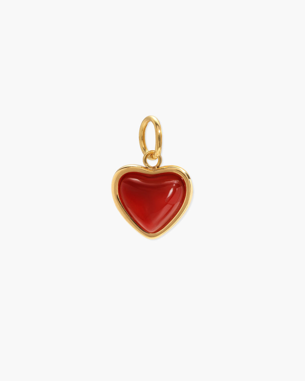 Carnelian Stone Heart Charm en route jewellery
