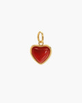 Carnelian Stone Heart Charm en route jewellery