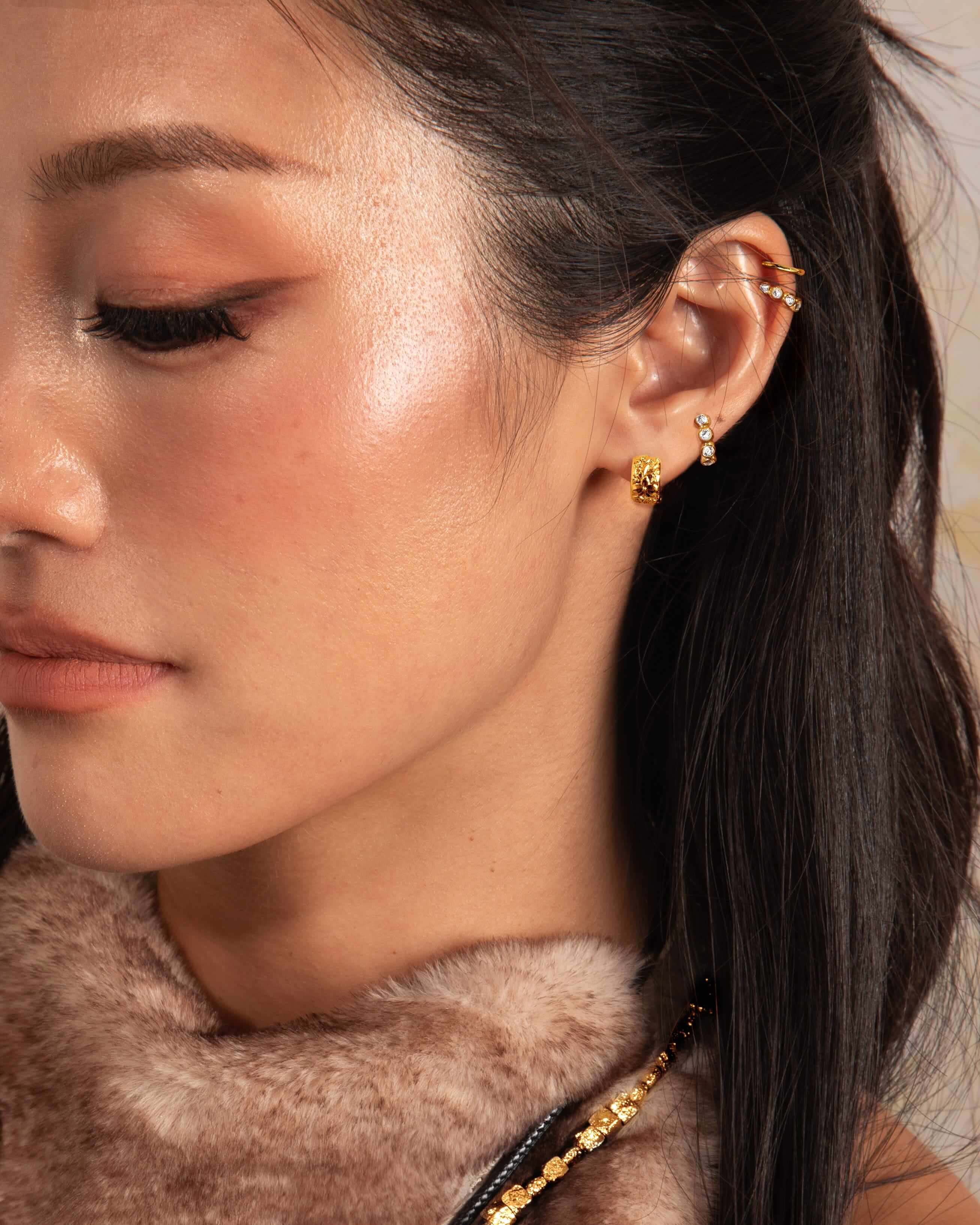 Mini Serenade of Orchid Hoops en route jewellery
