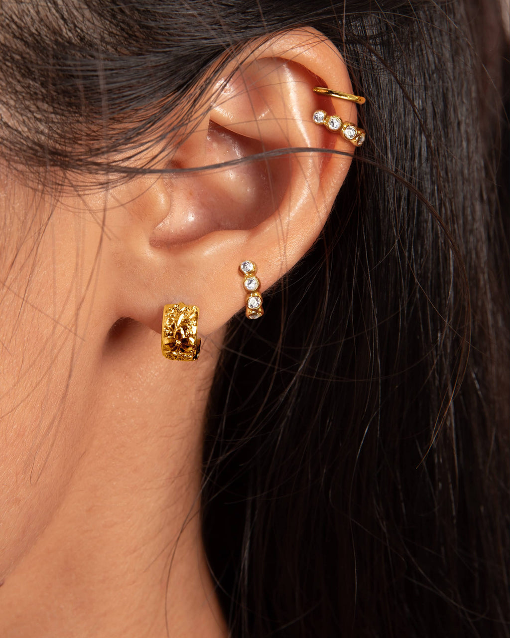 Mini Serenade of Orchid Hoops en route jewellery