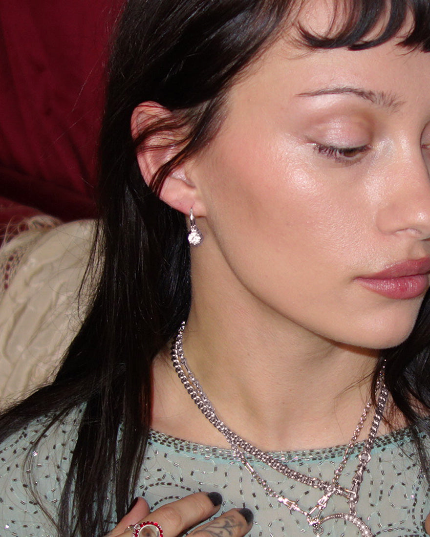 Georgian Detachable Hoop Earrings in Silver en route jewellery