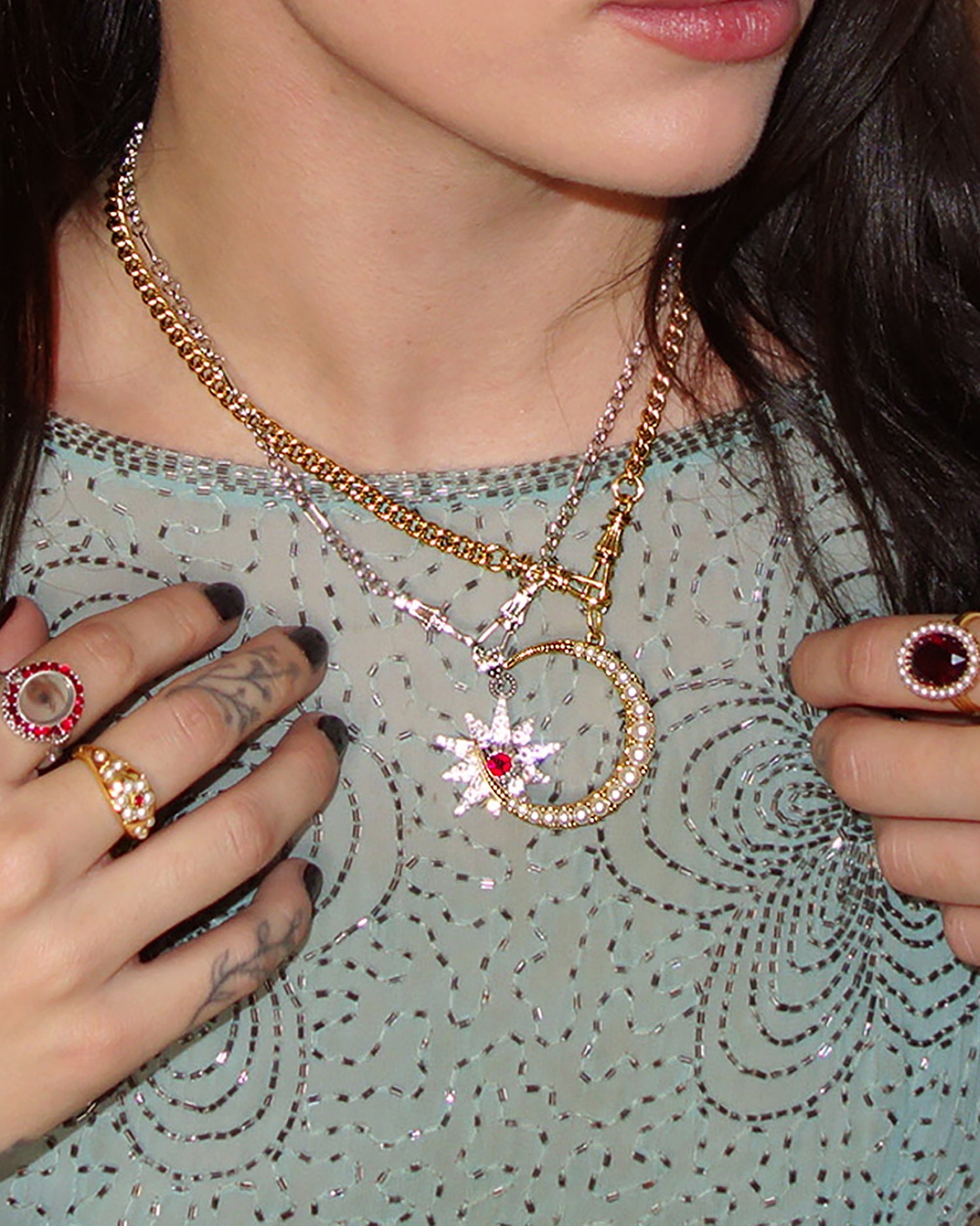 Maes Moon Pendant en route jewellery