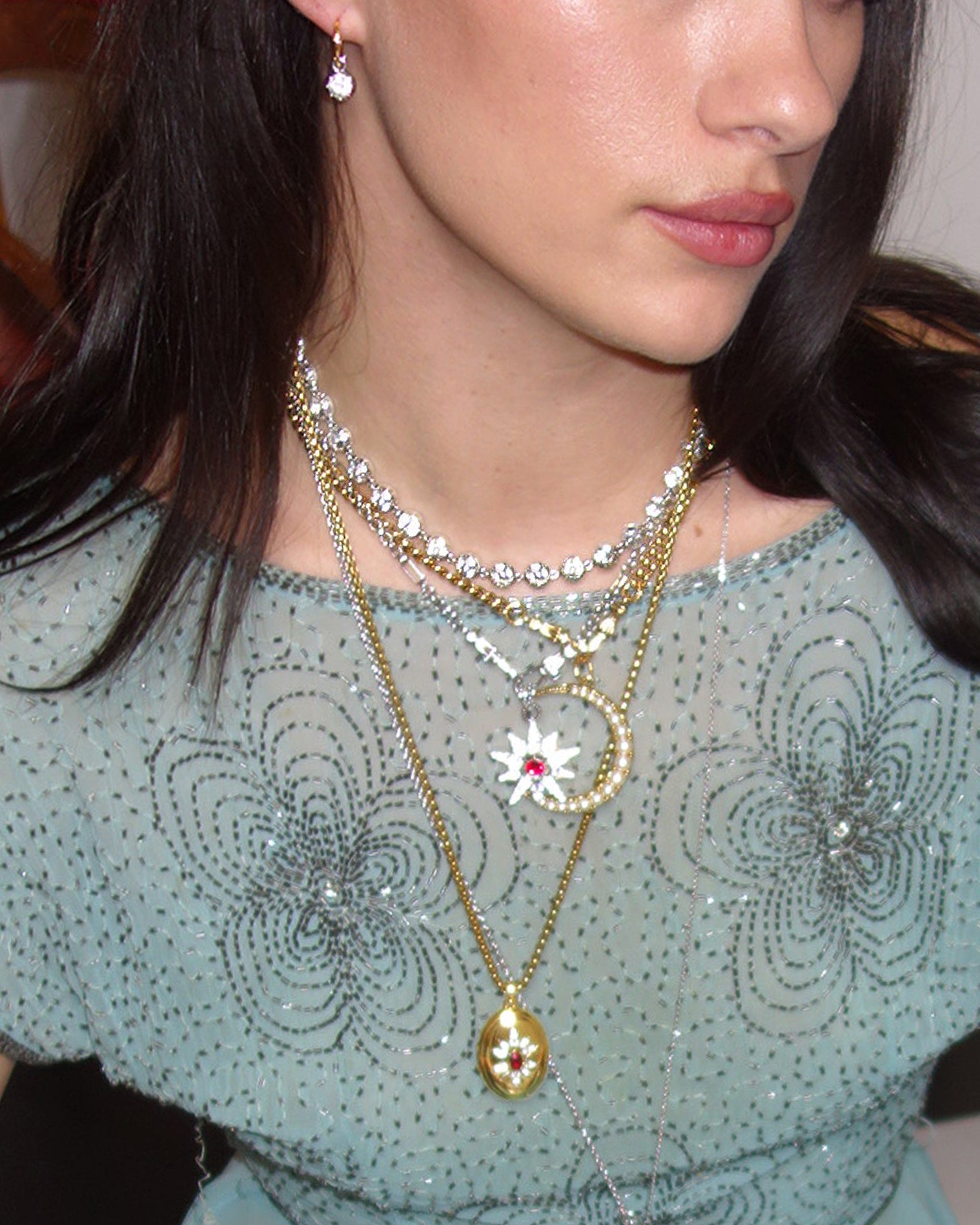 Rose Cut Riviere Necklace en route jewellery
