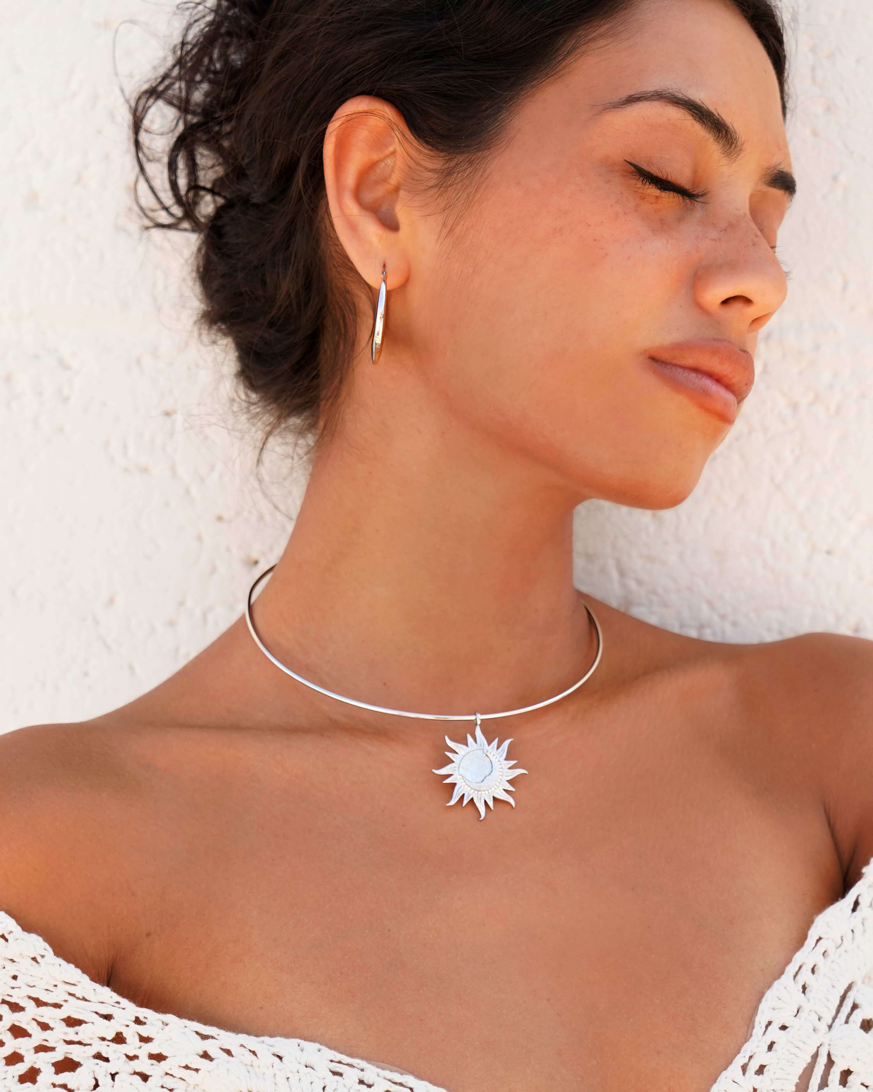 Astra Choker Necklace in Silver en route jewellery