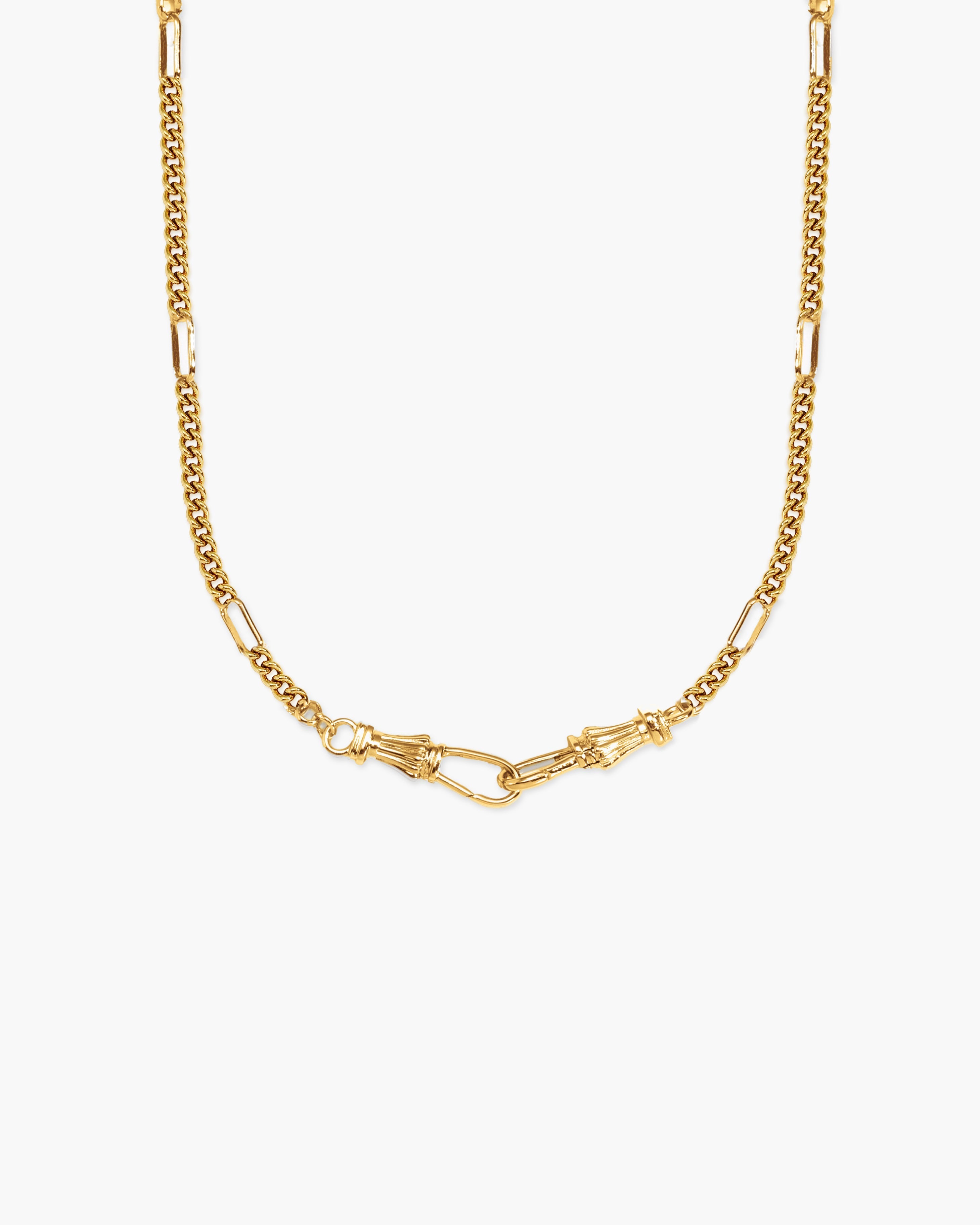 Deco Clasp Chain Necklace in Gold en route jewellery