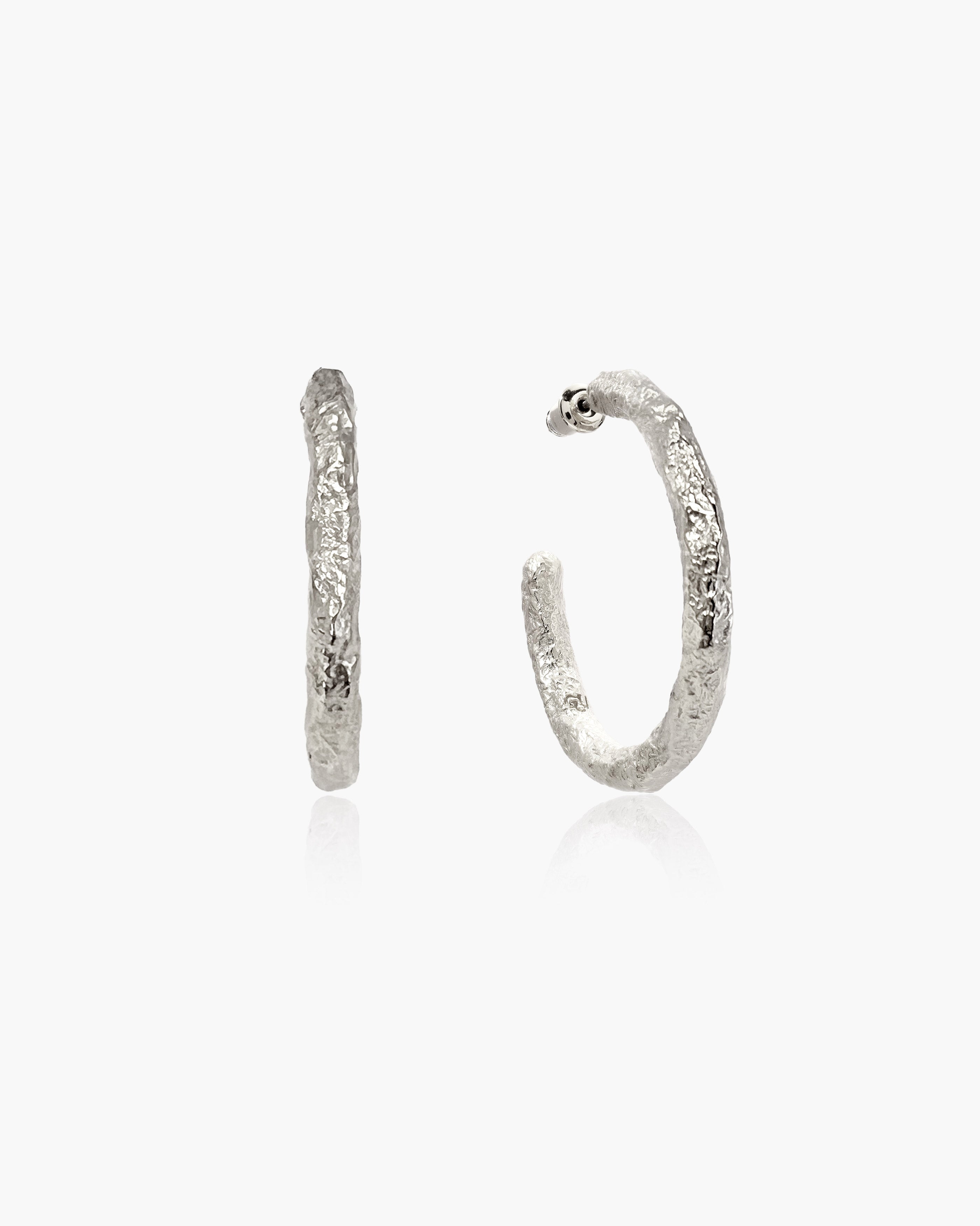 Jenny Large Hoop Earrings in Silver