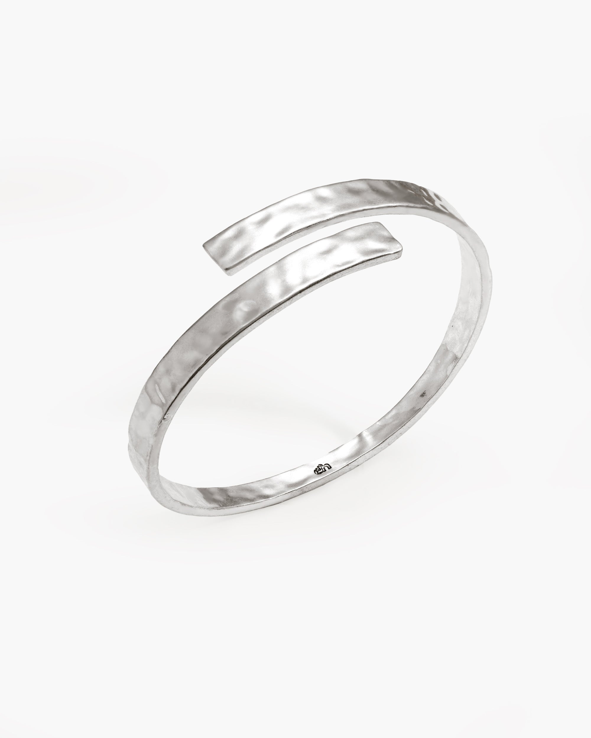 Hammered Arm Cuff in Silver