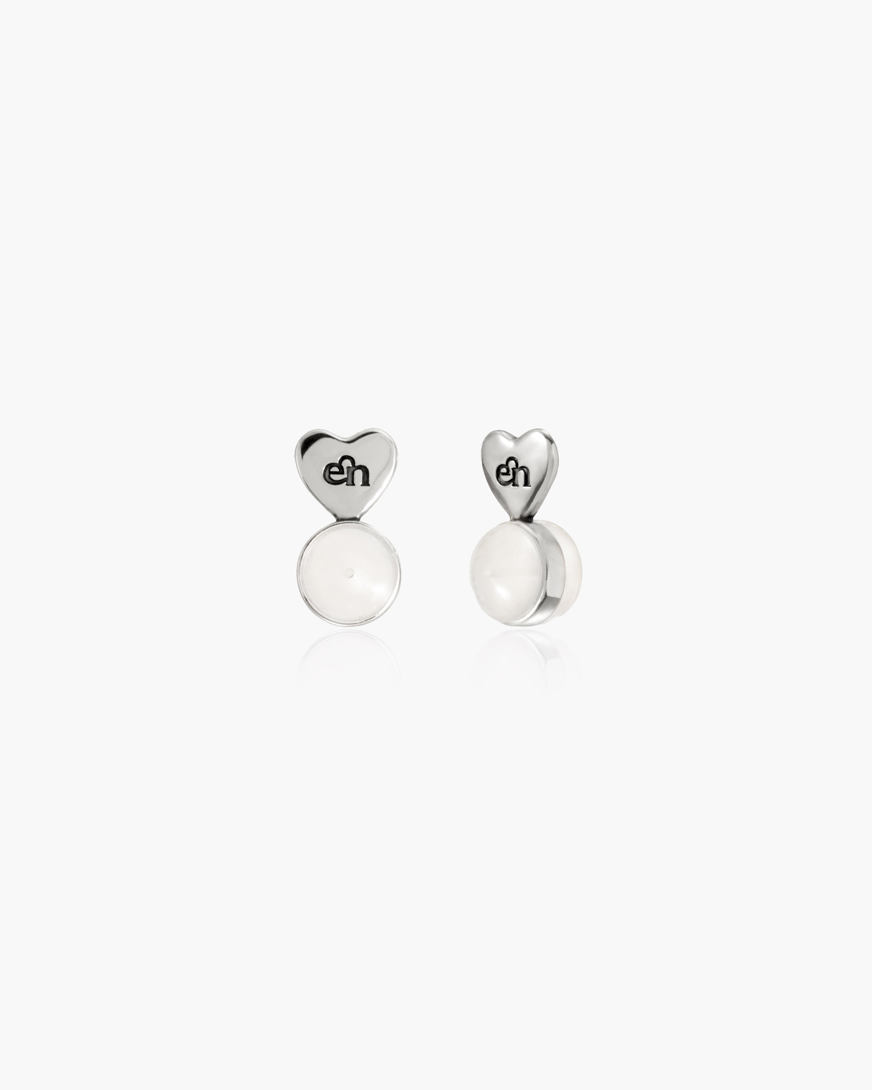 Silver Heart-shaped Earring Back Lifters en route jewellery