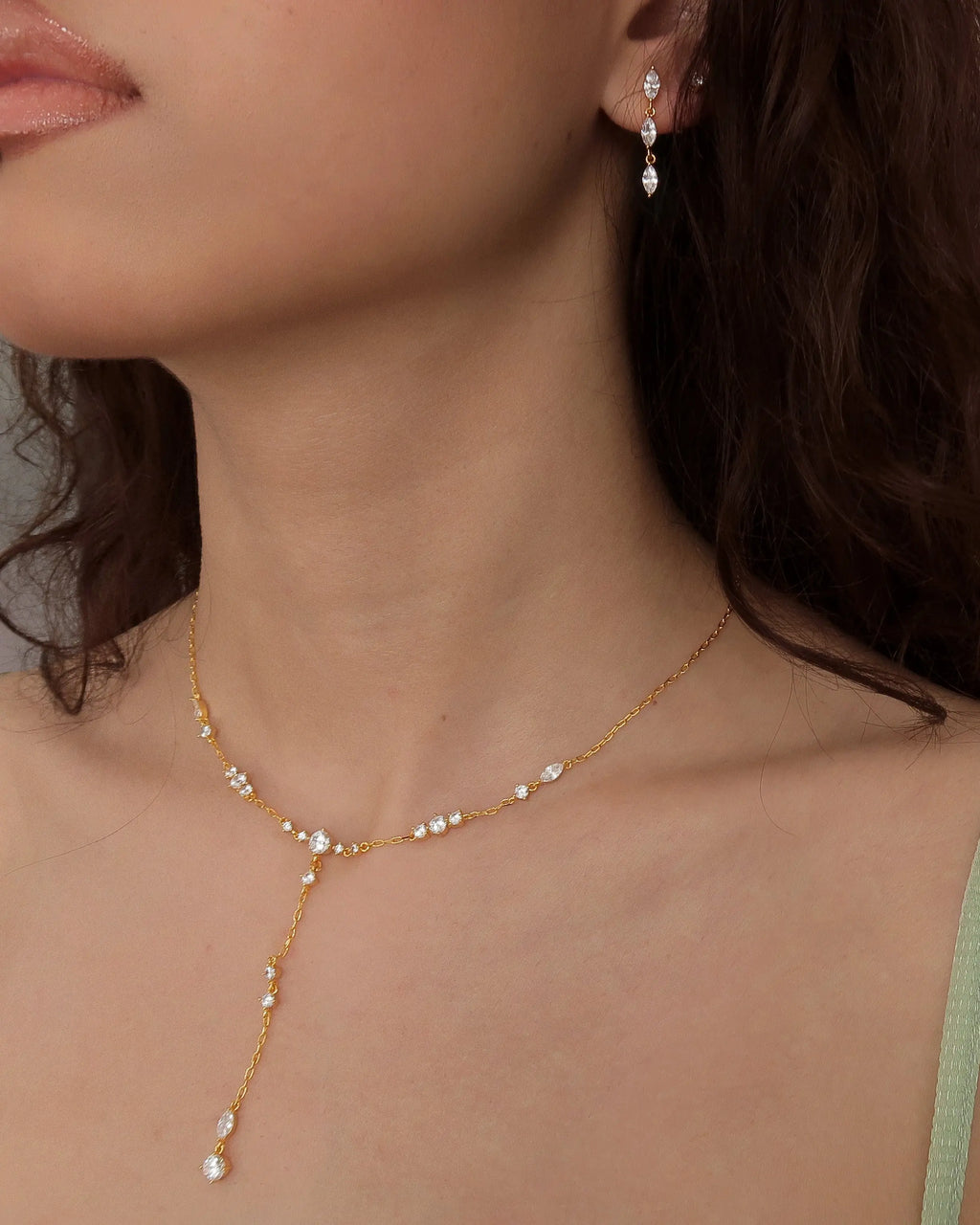 Adriana Necklace & Crystal Marquise Earrings Set en route jewellery