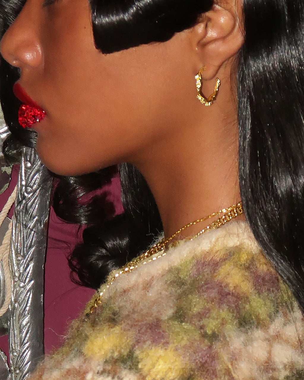 Moonlit Ivy Hoops Earrings en route jewellery