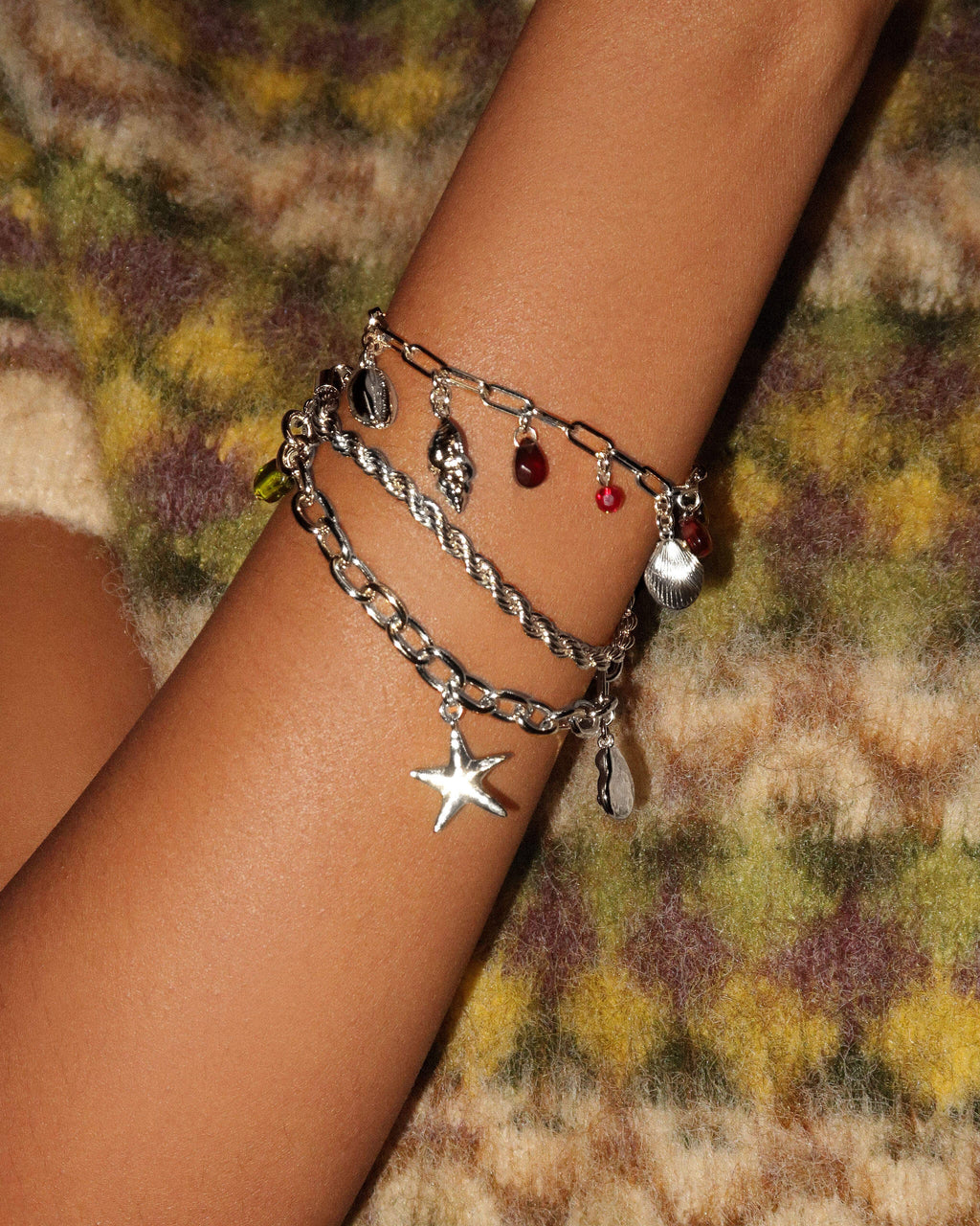 Coral Dancer Charm Bracelet in Silver en route jewellery