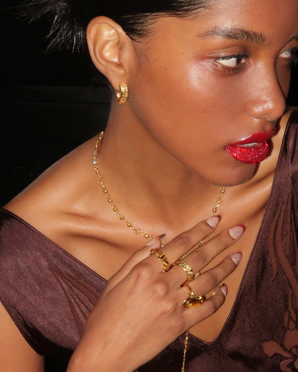 Serenade of Orchid Ring & Earrings Set en route jewellery