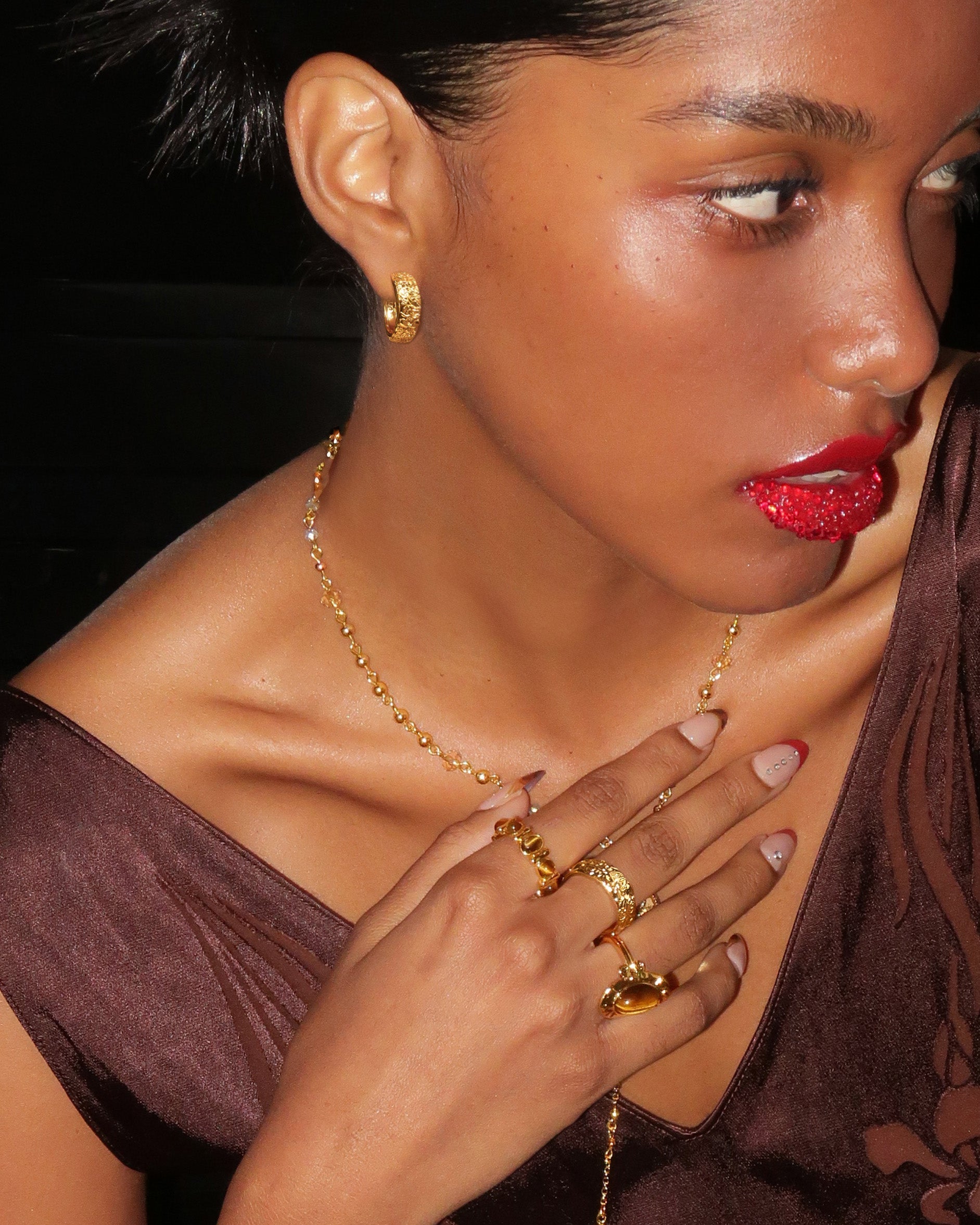 Serenade of Orchid Ring & Earrings Set en route jewellery