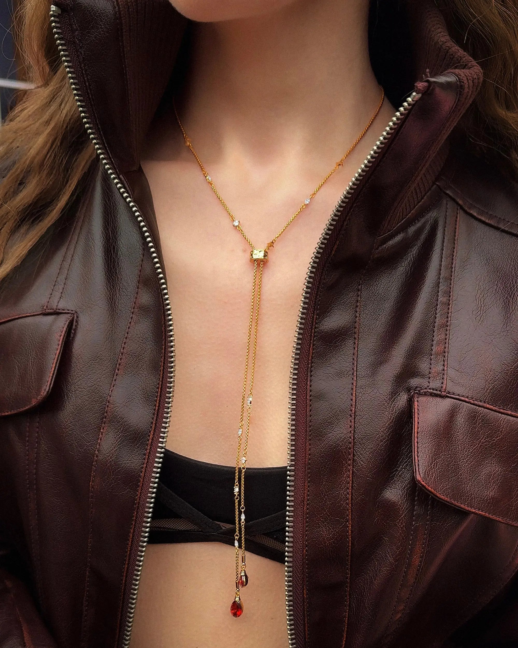 Inès Slider Lariat Necklace en route jewellery