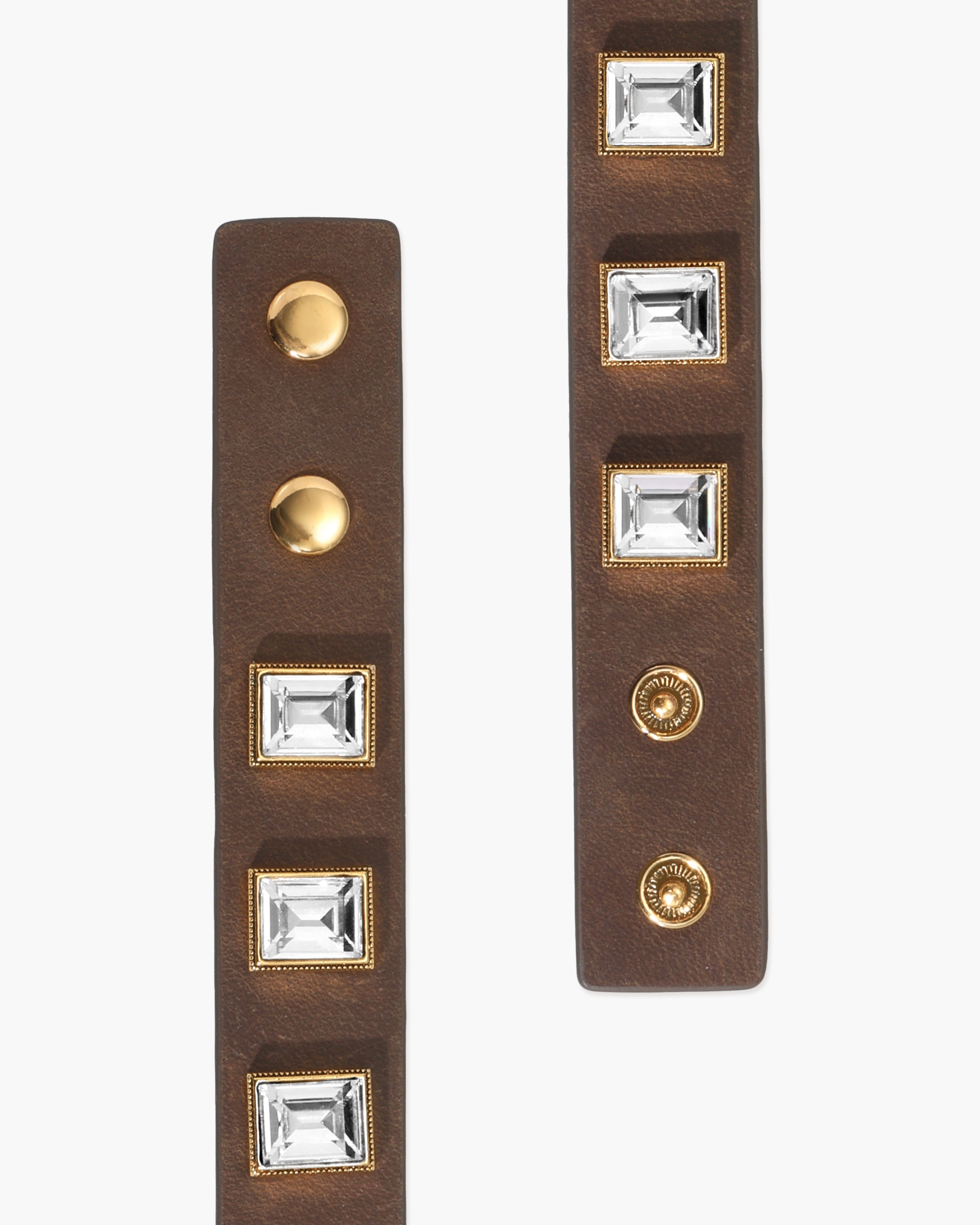 Crystal Studded Leather Wristband en route jewellery