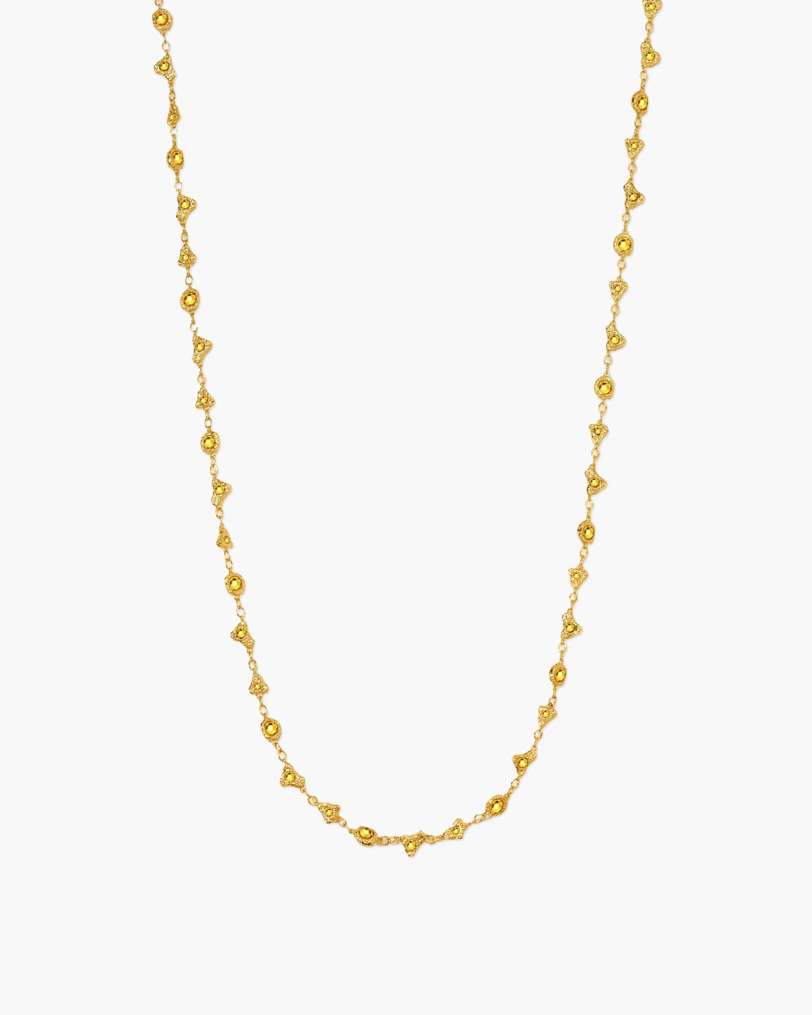Lemon Crystal Long Chain en route jewellery