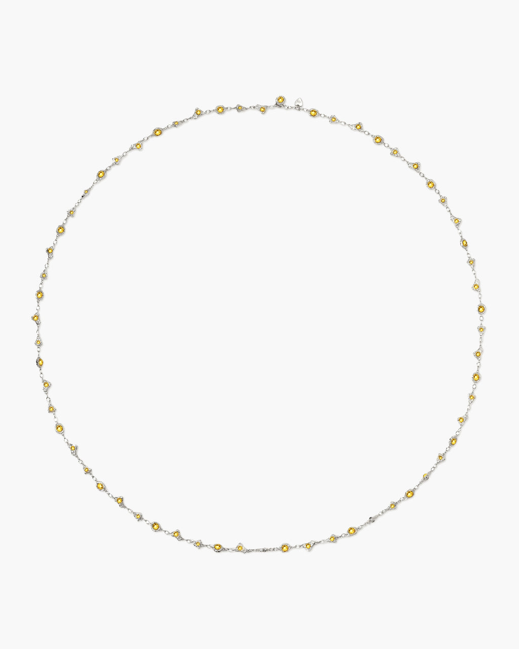 Lemon Crystal Long Chain in Silver en route jewellery