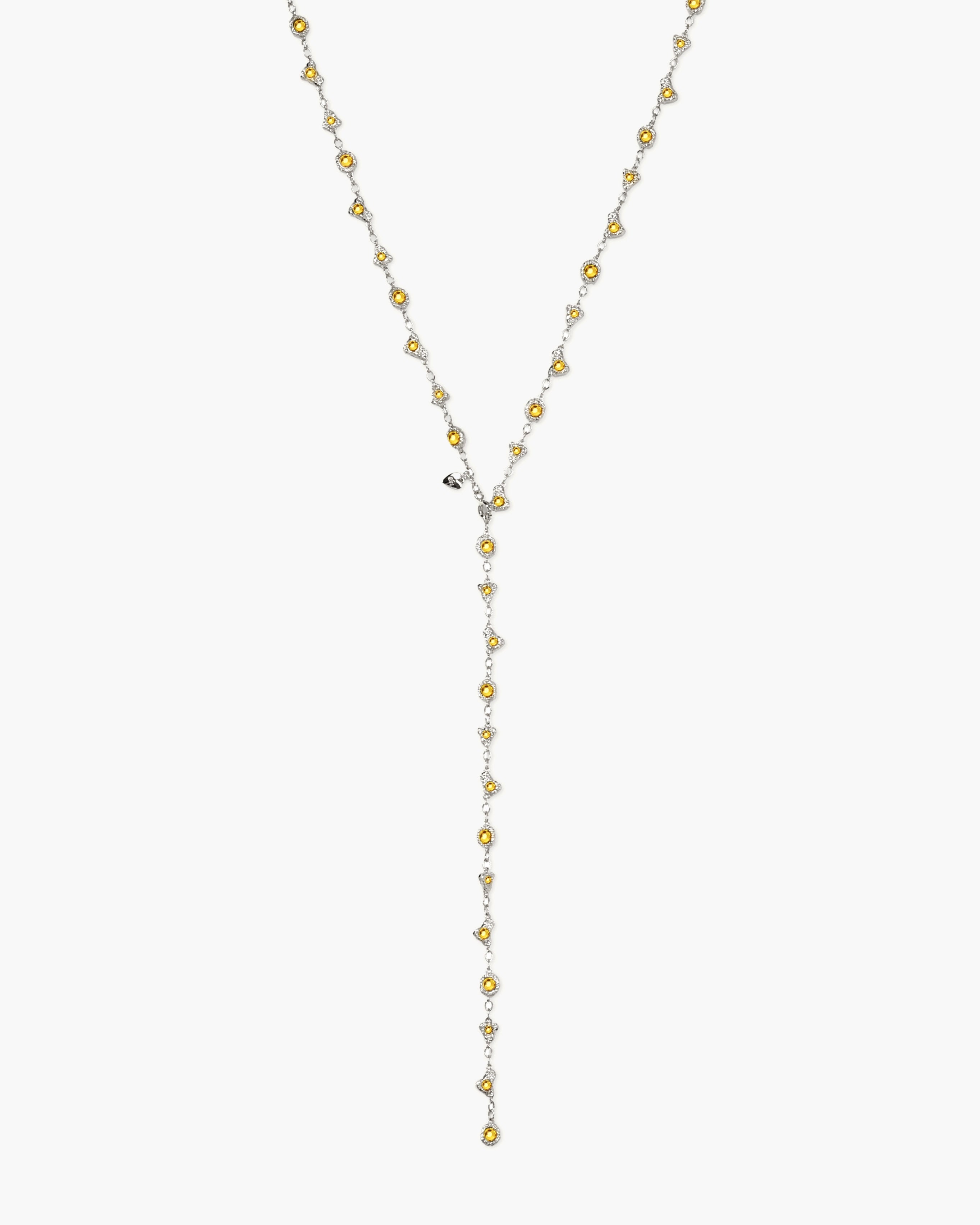 Lemon Crystal Long Chain en route jewellery