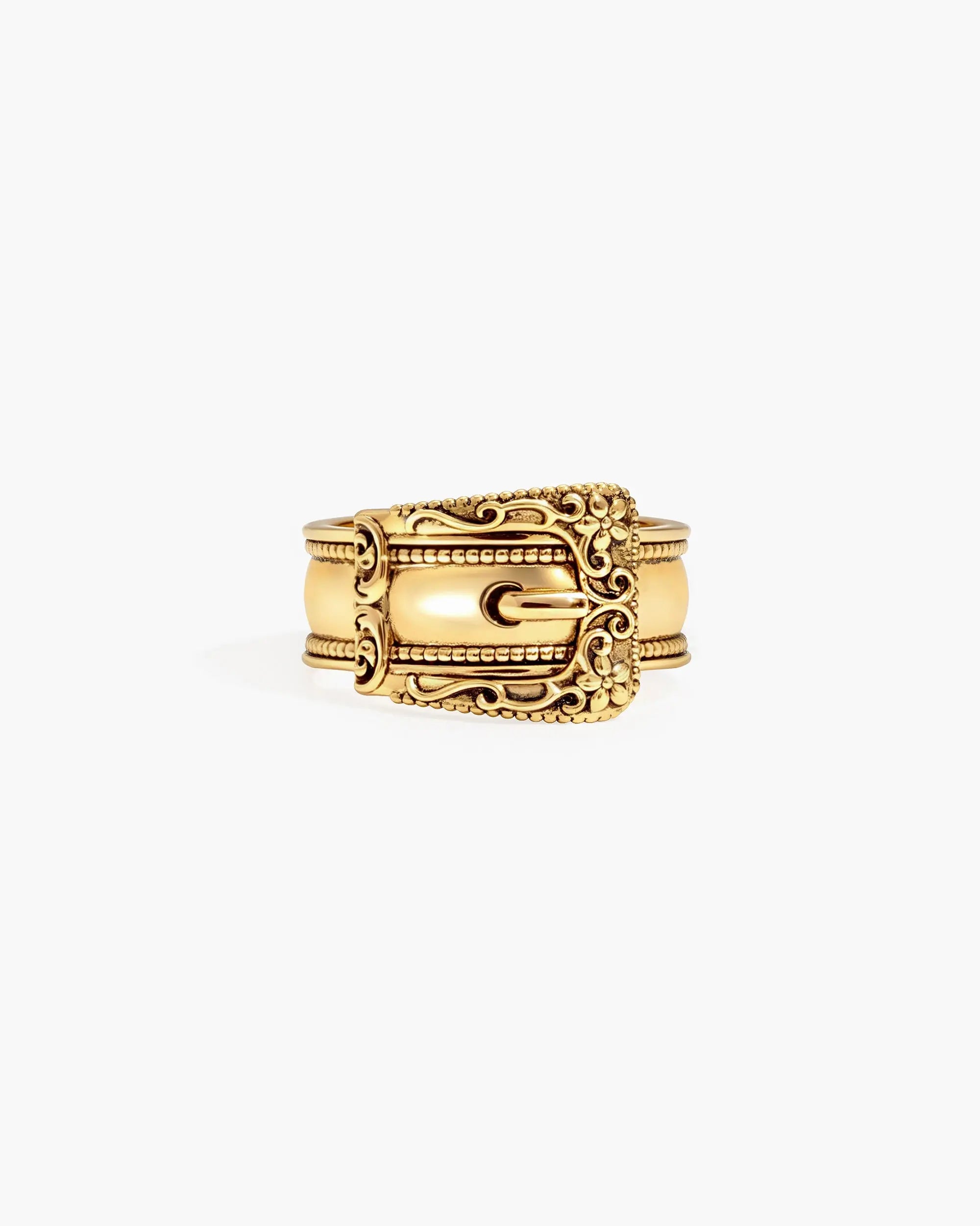 Mojave Buckle Belt Ring in Gold en route jewellery