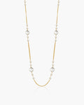 Pearl Cascade Long Station Necklace