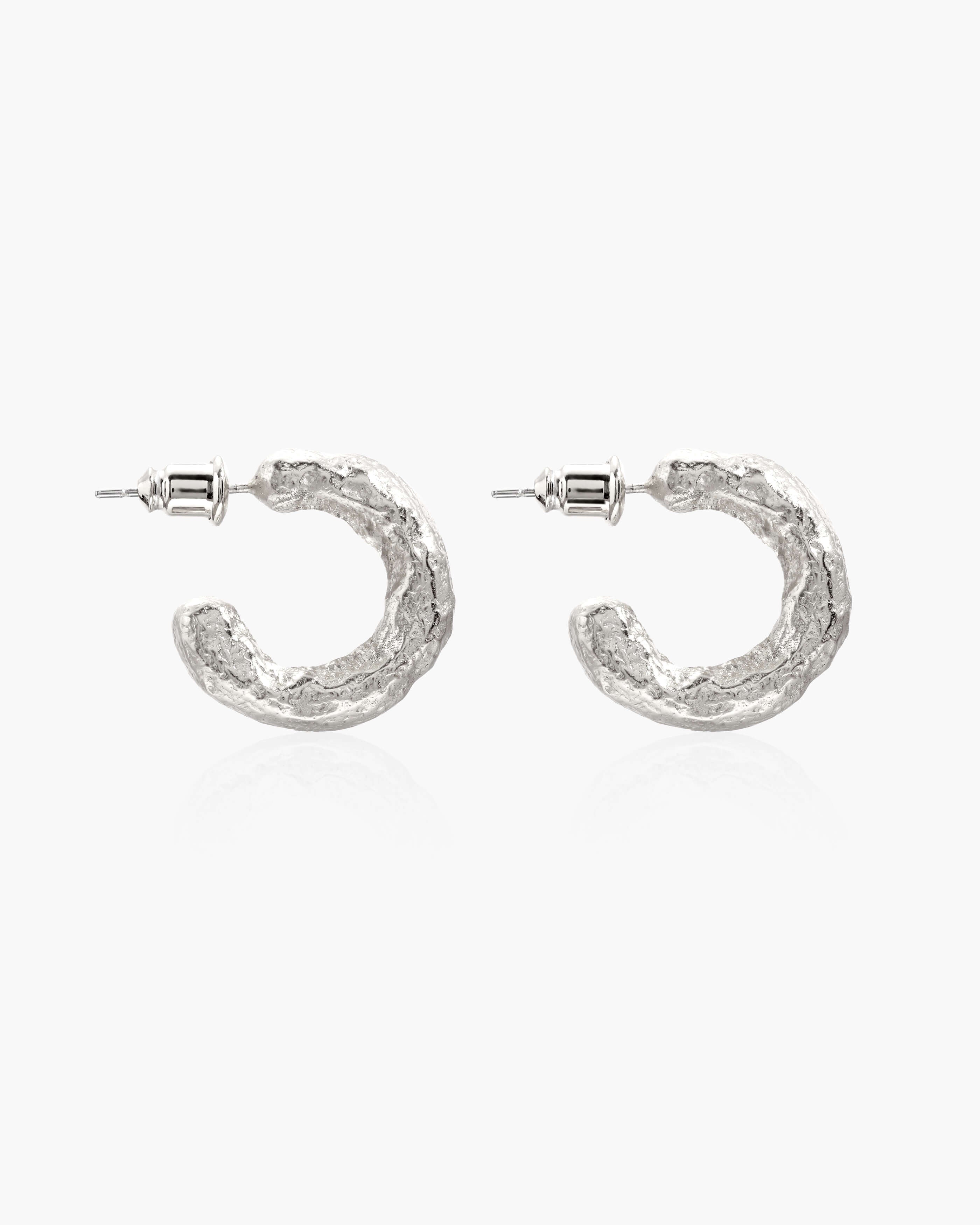 Jenny Medium Hoop Earrings in Silver