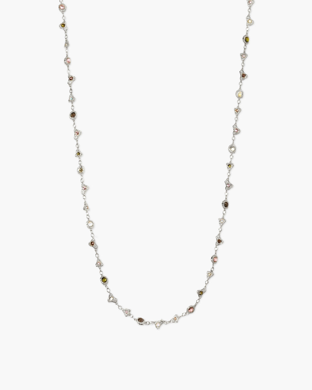 Prism Crystal Long Chain in Silver en route jewellery