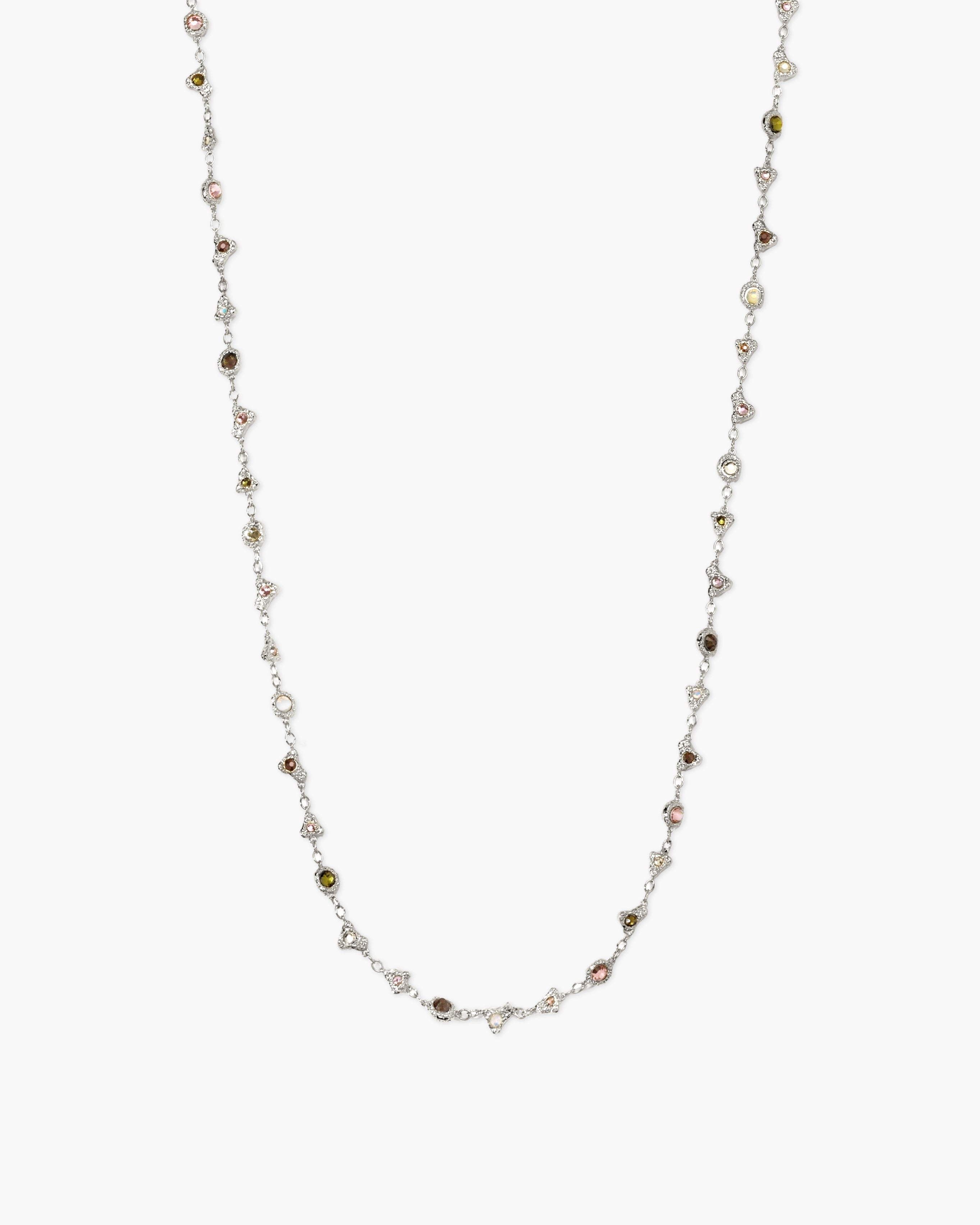 Prism Crystal Long Chain in Silver en route jewellery
