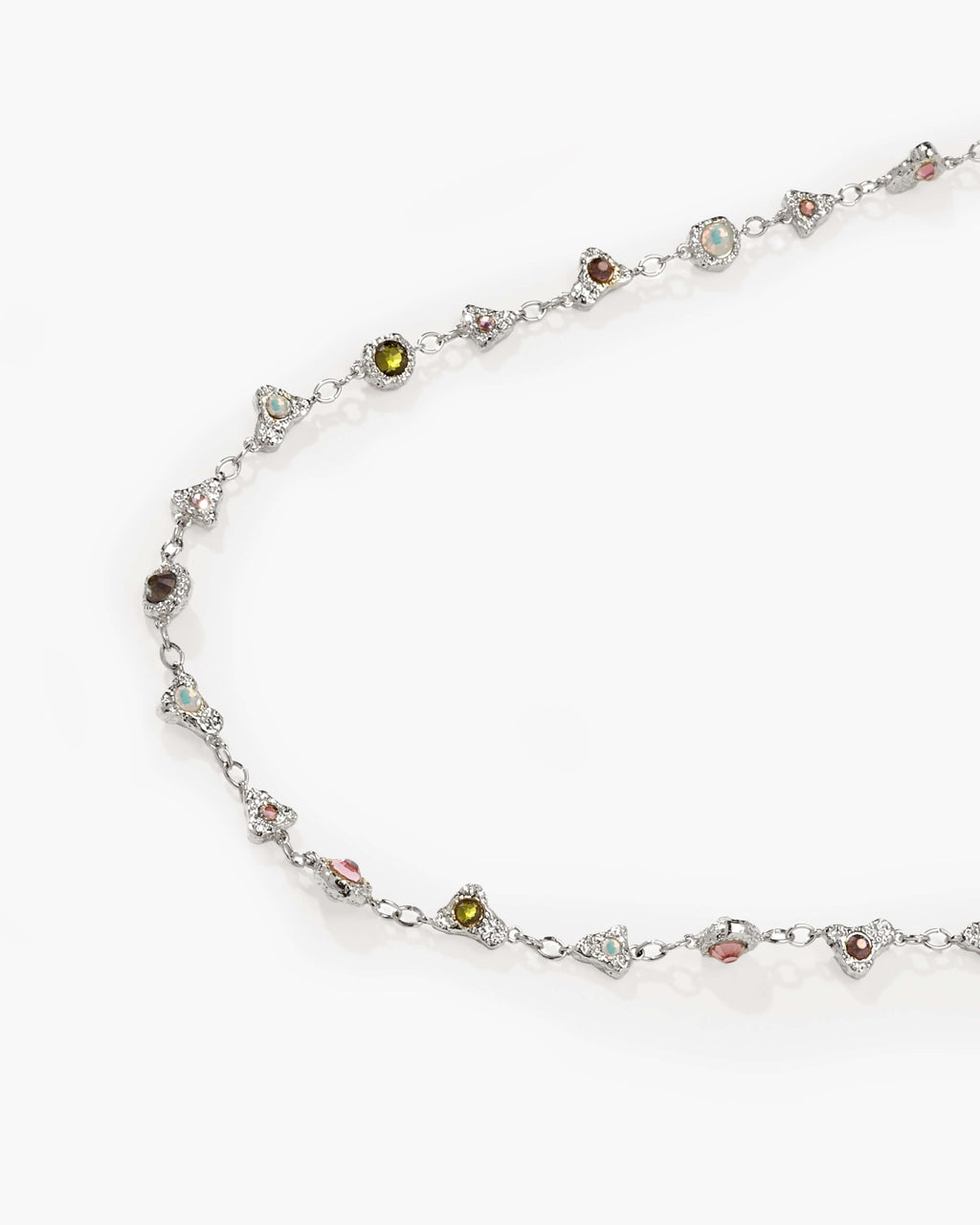 Prism Crystal Long Chain in Silver en route jewellery