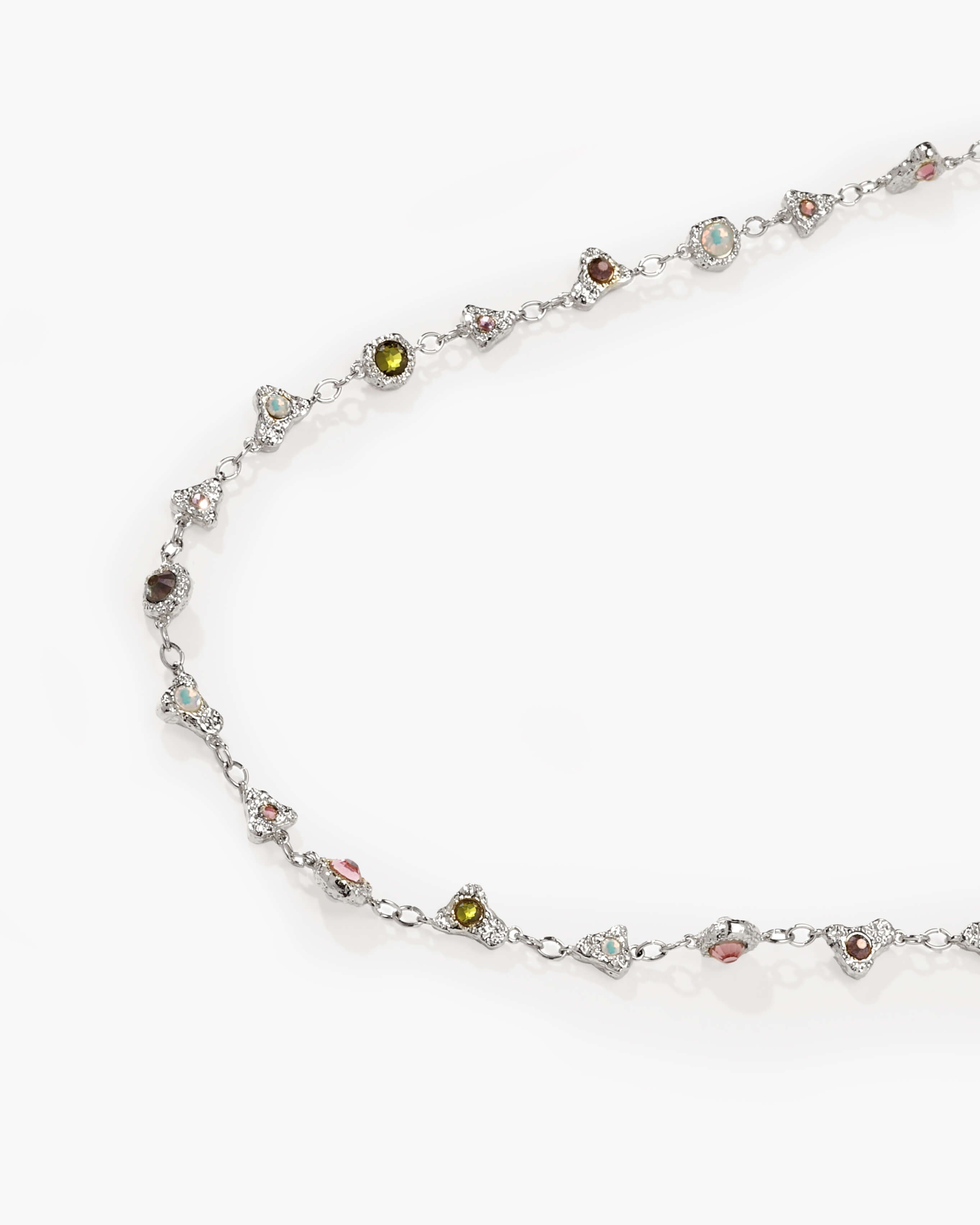 Prism Crystal Long Chain in Silver en route jewellery