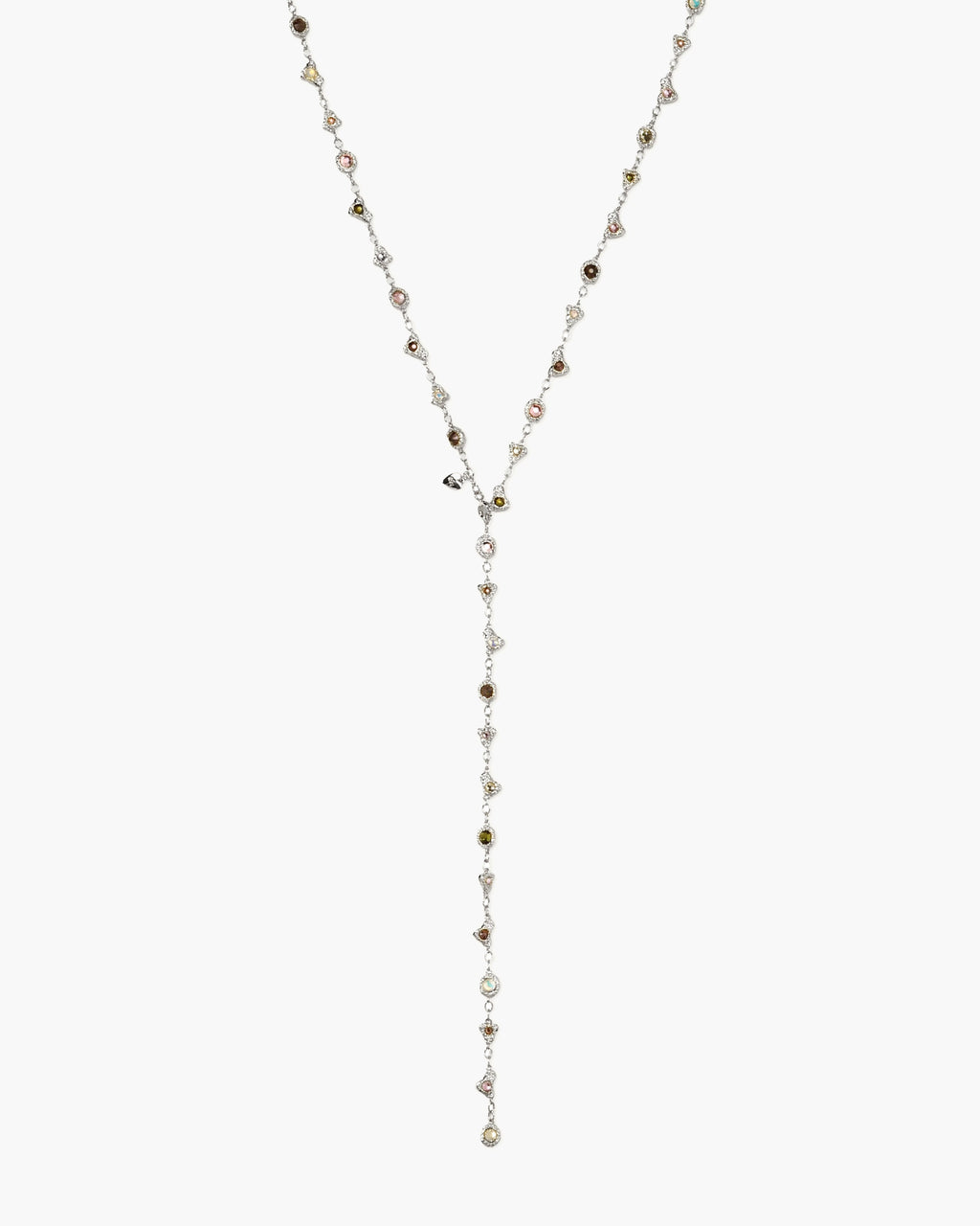 Prism Crystal Long Chain in Silver en route jewellery